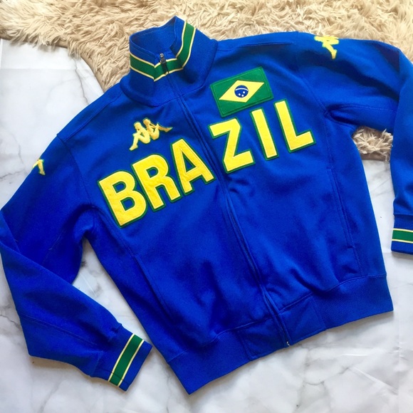 blue and yellow kappa jacket